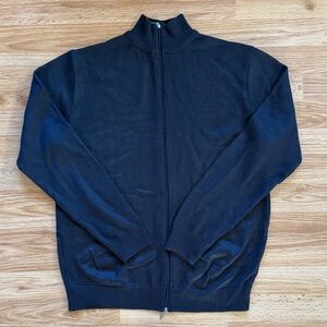 Navy Full-Zip Sweater - Size Small